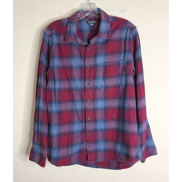Eddie Bauer Other - Eddie Bauer Flannel Shirt Mens M Red Blue Plaid Long Sleeve Cotton Button Up